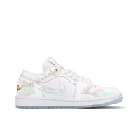 Custom Air Jordan 1 White Cyan-blue Pink Gradient Graffiti