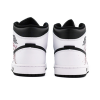 Custom Air Jordan 1 White Black Pink Plum Blossoms In Bloom