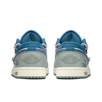 Custom Air Jordan 1 Blue Denim Fabric White Low