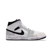 Custom Air Jordan 1 Grey White Graffiti Beige Mid