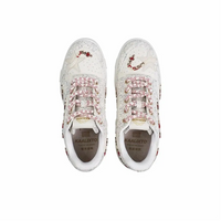 Custom Sneaker White Stars Red Embellishment