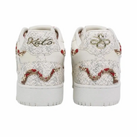 Custom Sneaker White Stars Red Embellishment