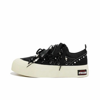 Custom Sneaker Stars Black Dark Pattern Diamond Embellishment