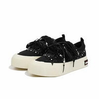 Custom Sneaker Stars Black Dark Pattern Diamond Embellishment