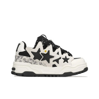 Custom Sneaker Stars Black White With Little Daisies