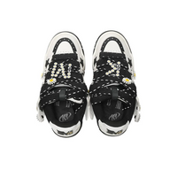 Custom Sneaker Stars Black White With Little Daisies