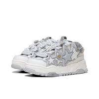 Custom Sneaker Stars Sliver-grey With Little Daisies