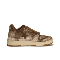 Custom Sneaker Stars Brown Plush Shoelaces