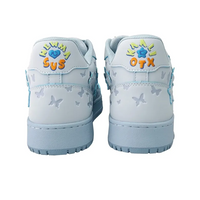 Custom Sneaker Light Blue Stars And Butterflies