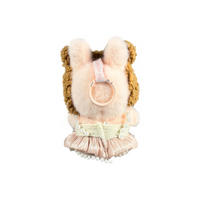 Custom Labubu Khaki Biscuit Headband Pink Pearl Tulle Skirt