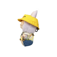 Custom Labubu Yellow Duck Hat Beige Clothes Blue Overalls