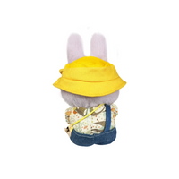 Custom Labubu Yellow Duck Hat Beige Clothes Blue Overalls