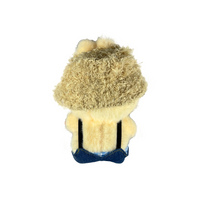 Custom Labubu Khaki Bucket Hat And Blue Overalls
