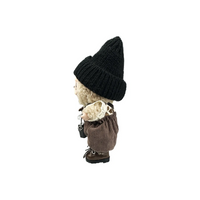 Custom Labubu Black Beanie Hat Beige Clothes Brown Bloomers