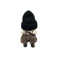 Custom Labubu Black Beanie Hat Beige Clothes Brown Bloomers