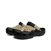 Custom Crocs Black With Khaki Laces