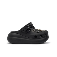Custom Crocs Black Shoes With Flower Diamond Decoration