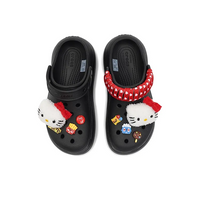 Custom Crocs Black With Red Love Heart Lace Hello Kitty Theme