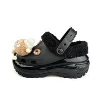 Custom Crocs Black Plush With Small Briquettes Plush Decoration