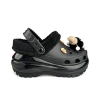 Custom Crocs Black Plush With Small Briquettes Plush Decoration