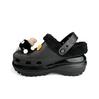 Custom Crocs Black Plush With Small Briquettes Plush Decoration