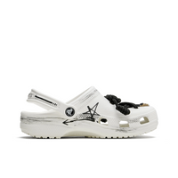 Custom Crocs White Black Graffiti And Shoelace