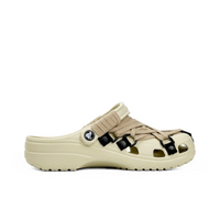 Custom Crocs Beige With Khaki Shoelaces