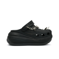 Custom Crocs Black With Silver Fangs