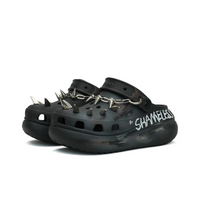 Custom Crocs Black With Silver Fangs