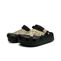 Custom Crocs Black Khaki Shoelace Braiding