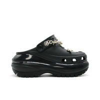 Custom Crocs Black Blue Graffiti Silver Decorations