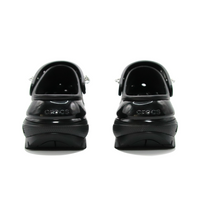 Custom Crocs Black Blue Graffiti Silver Decorations