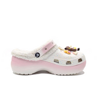 Custom Crocs Pink White Plush Cartoon Decorations
