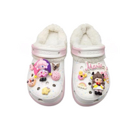 Custom Crocs Pink White Plush Cartoon Decorations