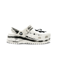 Custom Crocs White Black Graffiti And Shoelaces