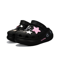 Custom Crocs Black Pink Sliver Pentagram Theme
