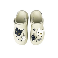 Custom Crocs Beige Black White Cat Theme