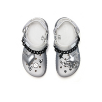 Custom Crocs Grey Sliver Star Decorations