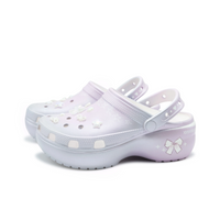 Custom Crocs Sliver Pink Bows And Stars Decoration