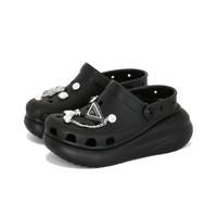 Custom Crocs Black Silver Accessories