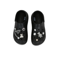 Custom Crocs Black Silver Accessories
