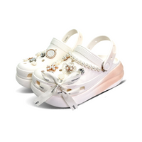 Custom Crocs White Orange Flower Accessories