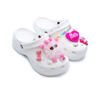 Custom Crocs White Pink Barbie Theme