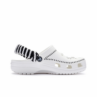 Custom Crocs Black White Clouds