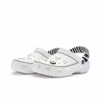 Custom Crocs Black White Clouds
