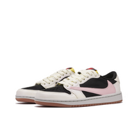 Travis Scott Jordan 1 Custom Jordans White Black Pink