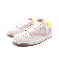 Travis Scott Jordan 1 Custom Jordans White Yellow Pink