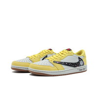 Travis Scott Jordan 1 Custom Jordans Lemon Yellow White Black