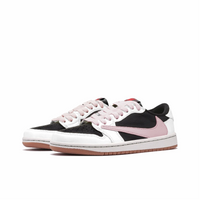 Travis Scott Jordan 1 Custom Jordans White Black Pink