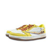 Travis Scott Jordan 1 Custom Jordans Yellow Brown Oil Painting Landscape